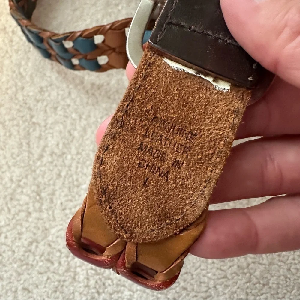 Bohemian western 100% leather braided rope belt.
